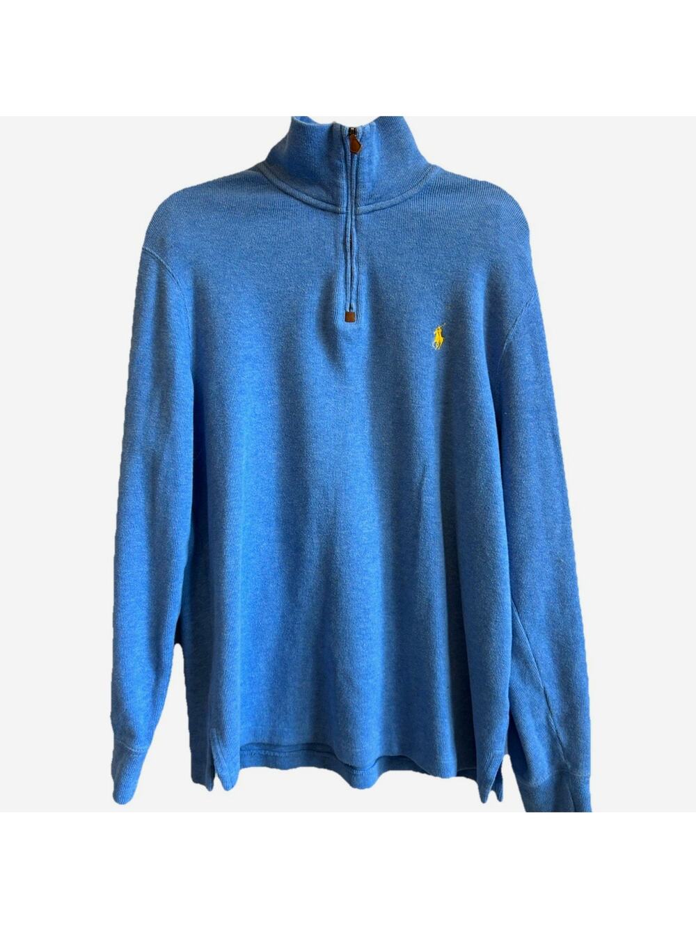 Polo Ralph Lauren golf sweater dad pullover 1/4 Zip Baby Blue Preppy Mens Med